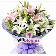 Stunning Pink and White Lilies to Macau