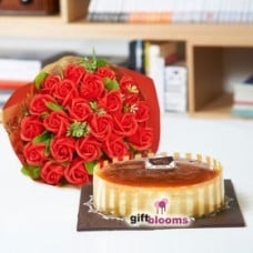 Red Rose and Cake Combo to South Korea