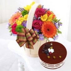 Flower Basket Plus Cake to South Korea
