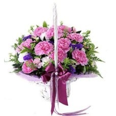 Pink Carnation Basket to South Korea