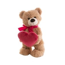 Brown Standing Teddy Bear with Heart Soft Toy Posh
