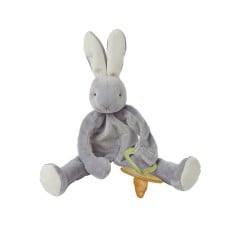 Silly Buddy Dummy Holder soft plush toy Grady Bunny - Grey by Bunnies by the Bay