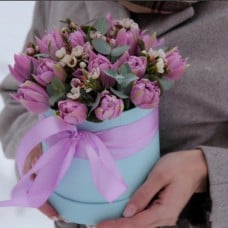 15 peony tulips in a box "Eva"