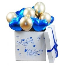 Ballons from a box for a man