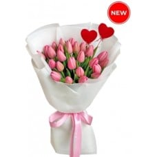 11-101 Pink Tulips with Love, 10 options (15 stems)
