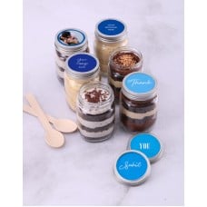 Thank You Cupcake Jars With Blue Lids (STANDARD)