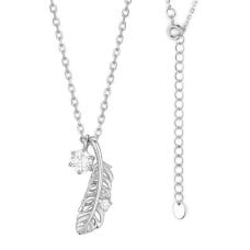 Silver Whispers Feather Necklace
