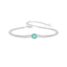 Silver Aqua Chain Bracelet