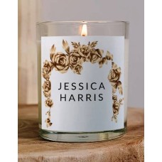 Personalised Gold Rose Candle