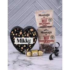Personalised Leopard Heart Biltong Box