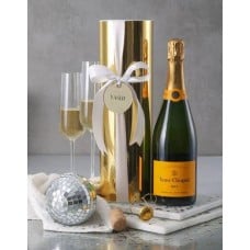 Personalised Glitter Gold Veuve Gift Box