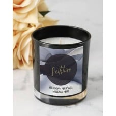 Personalised Black Petal Candle