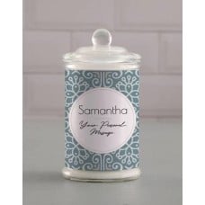 Personalised Blue Pattern Candle Jar