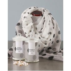 Black Polka Dot Scarf And Pamper Set