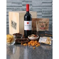 Red Wine Biltong &amp; Nuts In A Man Crate Box (Rothschild)