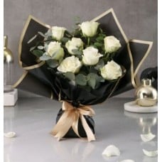 Timelessly Elegant White Rose Bouquet