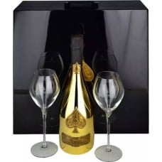 Armand de Brignac Gold NV Champagne 75cl & 2 Glasses 75cl in Black Box