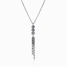 3Otail Silver Crystal Necklace - Crystal