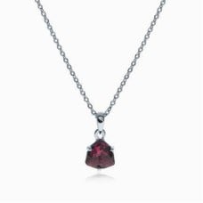 Cased Trilliant M Silver Crystal Necklace