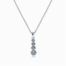 Caterps Silver Crystal Necklace - Crystal