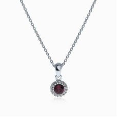 Crusted Rounds Silver Crystal Necklace