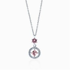 Nautilia Diamond Silver925 Crystal Necklace - Light Rose