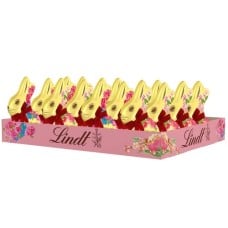 Milk Chocolate Lindt Floral GOLD BUNNY 3.5 oz (16-pc Case)