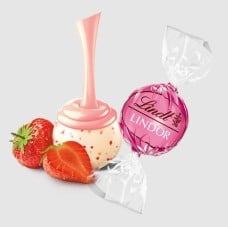 Strawberries and Cream White Chocolate LINDOR Truffles (800-pc, 353 oz)