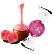 Raspberry and Cream Milk Chocolate LINDOR Truffles 800-pc Case (353 oz)