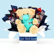 Get Well Soon Bouquet with Dr Bear - Blue