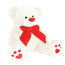 Ted the I Love You Giant Teddy Bear White (90cmHT/60cmST)
