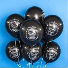 Black birthday balloons for a man