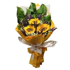 Beautiful 3 Pieces Sunflower Bouquet