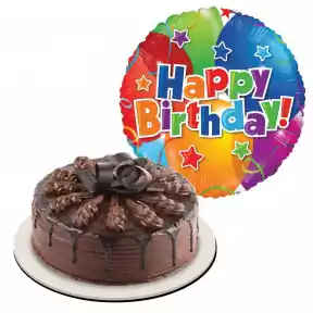 Chocolate Indulgence Cake with Birthday Balloon Chocolate Indulgence Cake with Birthday Balloon