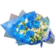Dozen Of Blue Roses Bouquet
