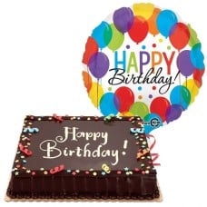 Chocolate Dedication Cake with Birthday Balloon