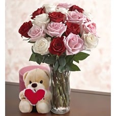 My Heart (12 Roses + Romantic Teddy Bear)