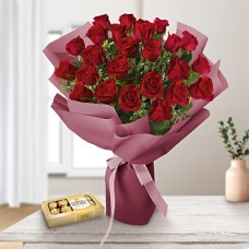 Roses Of Love (12 Roses + Chocolates)