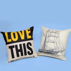 Set Of Two Love Nautical Throw Pillow Covers