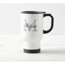 Personalised Travel Mug : Monogrammed Initial