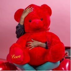 Plush Red Teddy Bear - 80cm