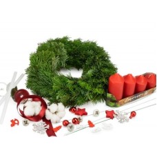Advent wreath for home creation RED COTTON