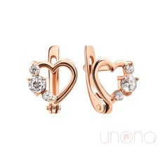 Ravishing Heart Gold Stud Earrings