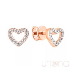 Splendent Hearts Gold Stud Earrings