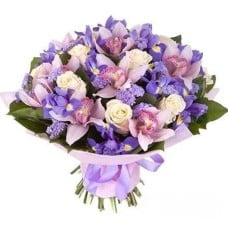 Sweet Allure Bouquet - Orchids, Roses & Irises (regular - fresh, quality flowers)