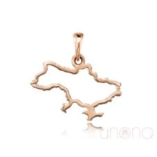 Ukraine in My Heart Gold Pendant