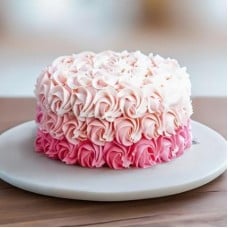 Colorful Roses Ombre Cake (Colorful Roses Ombre Cake Strawberry 1 Kg)