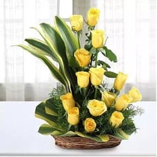 Yellow Roses Floral arrangement (Yellow Roses Floral arrangement- 12 Roses)
