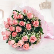 Premium Pink Roses Bouquet (18 Roses)