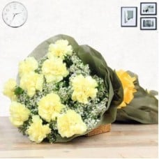 Yellow Carnation Large Bouquet (50 Carnations)